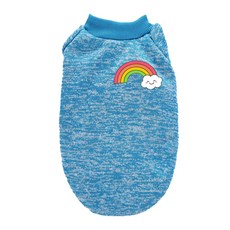 可愛棉質小狗毛衣, 17月藍彩虹4L