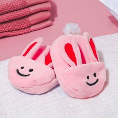 Hanbyeol Land 小狗毛絨玩具粉色兔子拖鞋套組, 1套, 混合顏色