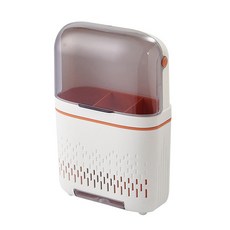 金容碩生活研究所 壁掛式附蓋瀝水免鑽孔All-in餐具筒, 白色, 1個