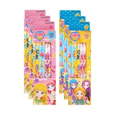 可愛POP女孩鉛筆 2B 6入, 隨機出貨, 6個