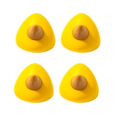 리씨상점 새부리 비비드컬러 인테리어 후크걸이, 옐로우, 4개