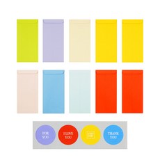 STUDIO EIGHT 立式彩色信封 4入*10+點貼紙 4入組, 隨機發貨, 1套