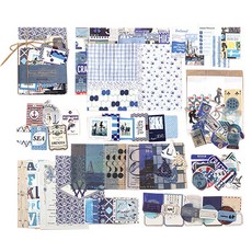 復古便利貼綜合組, 藍色, 1套