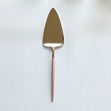 金色線條鮮豔甜點叉, 粉色