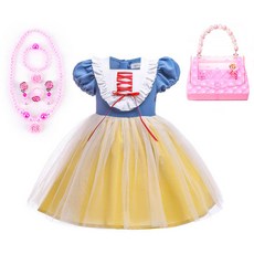 Nrkiz 哇褶邊女童公主裙+緞帶頭帶+4種飾品+公主包