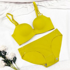 미퓨어 들뜸제로 완벽밀착 프리컷 노와이어 뽕브라 팬티 세트