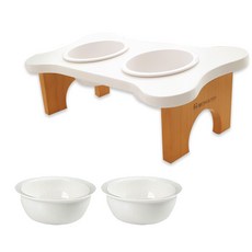 MONAGIO 美容寵物動物實木2球 +瓷器4p, 白色原木, 1組