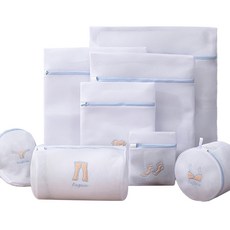 白藍色洗衣袋 7件組, 1套