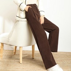 아뗄릭 여성용 코듀로이 카모 하이웨스트 스트레이트 팬츠 00498