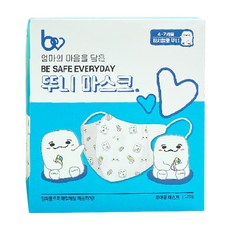 뷰라뷰 뚜니 마스크 4-7세용, 50매입, 1개, 마시멜로뚜니