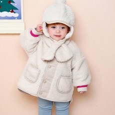 milk mile 孩童毛絨長袖外套+圍巾