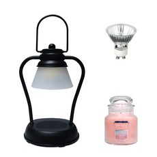 KAENDEULMAM Timer Mini Candle Warmer+Yankee Candle 小罐套組, 黑色（蠟燭加熱器），粉紅色（蠟燭）