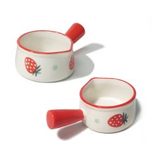 HoReCa 陶瓷單柄醬料盅 60ml, 2入, 草莓款