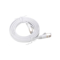 Gigabit 扁平 UTP 網路連接線 LAN 線材 CAT7 SSTP 10Gbps 7m, 白色, 1個