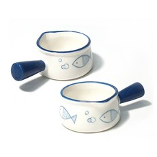 HoReCa 陶瓷單柄醬料盅 60ml, 2入, 小魚款