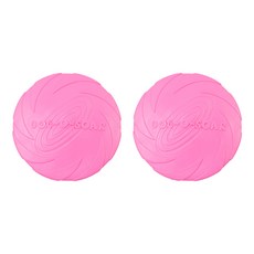 비에스업 강아지 훈련 프리스비 원반 220 x 220 x 10 mm, 04 핑크, 2개