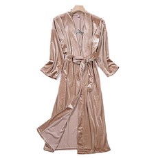 獻給珍貴的您 絲絨睡衣浴袍 L, 1個, 米色
