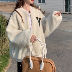 비비에모 여성용 브이 오버핏 겨울 점퍼 00703