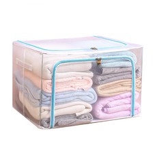 부스마켓 투명 패브릭 의류 보관 상자 110L, 스카이블루, 1개