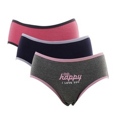 KerriLucy 抗-sam我愛衛生內褲3型X 2P套裝, 木炭色，亮粉色，海軍藍