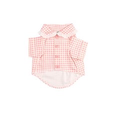 ALKONG DANZAM Puppy Gobang 格子棉襯衫家居服睡衣, 粉色