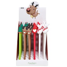 聖誕節魯道夫中性筆 36支, 聖誕樹，魯道夫，聖誕老人，雪人, 1套