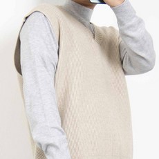 THE GANZI 男士 Overfit 垂直 V 領休閒針織背心