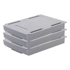 隱藏式書桌收納盒, 灰色, 3個