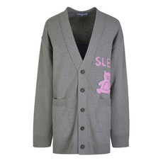 Liberclassy 男款泰迪熊圖案提花寬鬆開襟衫 LHW51738