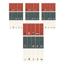 indi.k 燙金聖誕長條貼紙15款套組, 4套, 混色