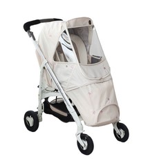 MomNest 印花推車防風防雨罩 M號, 米色(貓咪款), 1個