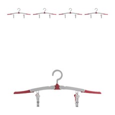 더풀문 고트립 집게형 접이식 옷걸이, 레드, 5개입