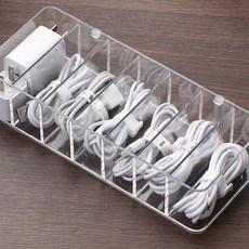 33C 7格電線收納整理盒 基本款, 1個, 透明