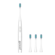 벡셀 화이트 크리닝 전동칫솔 그레이 + 칫솔모 3p 세트, BT-100GY, 1개