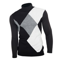 FERRA US 男士菱格紋高領針織T恤 CTMP2080R8