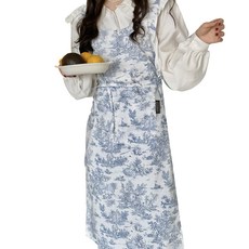 amieng 半亞麻圍裙, 1個, 藍色