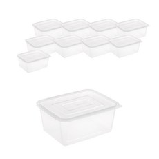 COOK&LOCK 長方形附蓋保鮮盒 透明, 保鮮盒2.7L+保鮮蓋, 10個