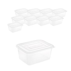 COOK&LOCK PP外帶透明密封餐盒, 1個, 10個