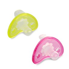 Putti Atti 矽膠安撫奶嘴 2入+奶嘴收納盒 2入, L(6~18個月), 黃色+粉色, 2個