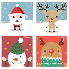 LIVING DUO DIY 油畫畫我是魯道夫+雪人+雪地聖誕老人+魯道夫套組 20 x 20cm, 混合顏色