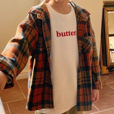 Neul兒童款奶油桃皮絨長袖T恤