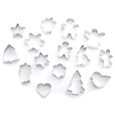 不鏽鋼造型餅乾模具 15件入, 單色, 1組