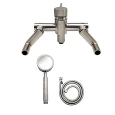 SUS304不鏽鋼浴缸淋浴水龍頭 D600+蓮蓬頭+軟管, 1套