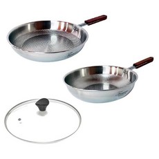 Kitchen-Art 五層IH壓紋平底鍋組 3入, 單色, 煎鍋+炒鍋+蓋子