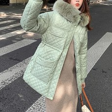 Vivemo 女款絨毛連帽絎縫外套