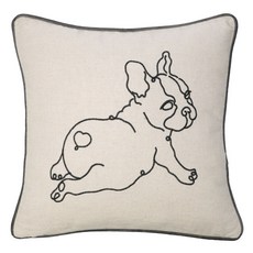 [쿠팡수입] 니토리 아웃라인 불독 쿠션커버