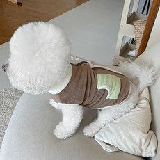 bydamsoomi 冰淇淋刷毛狗狗衣服, 棕色, 1個