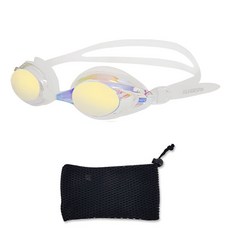 SILVERSPIN 成人用蛙鏡 SGT-601M +網眼收納袋, 透明（水培），隨機發貨（網袋）