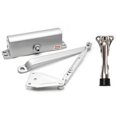 EASYWAY 門弓器 King K630F _L型托架 + 單鍵式門擋 灰色 小號套組, 1套