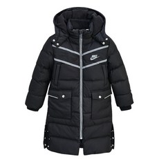 NIKE 童款V字斜紋多口袋連帽長羽絨外套 AOW13QDM77